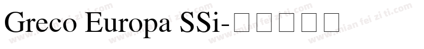 Greco Europa SSi字体转换